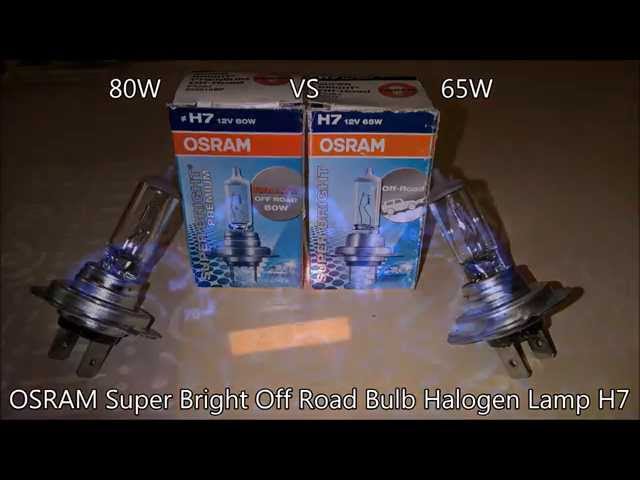 Osram 80W VS 65W Super Bright Off Road Bulb Halogen Lamp H7 