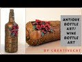 Antique Bottle Art/ Wine Bottle Art/ Altered Bottle/Steampunk Bottle Art/art and craft