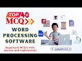 Top 40 🧑💻#MCQs on #Word Processing Software 📝 with Answer💡 in Hindi 🔡 #word #onlinetestseries