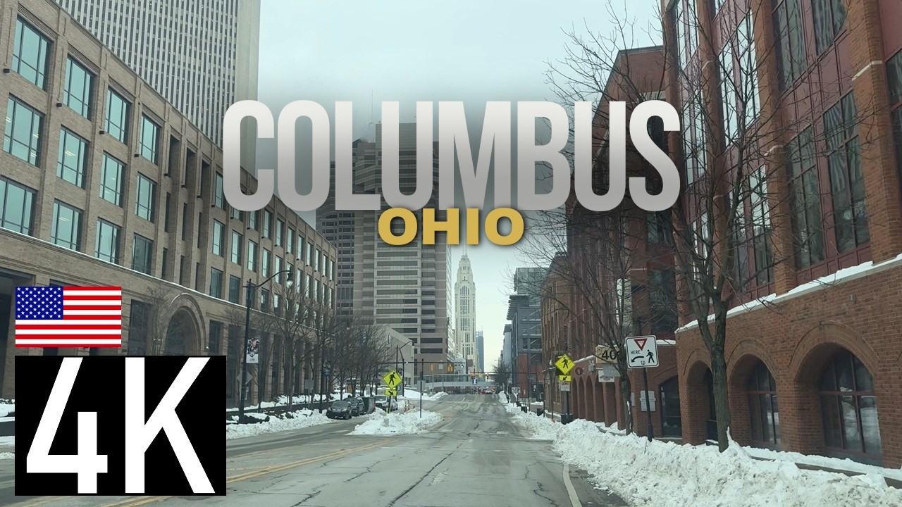 Road Tour of Columbus, Ohio in 4K - Downtown Columbus
