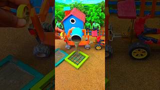 🚜Real Working Mini Tractor Making Cement Pillar | Amazing DIY Construction Machine#shorts