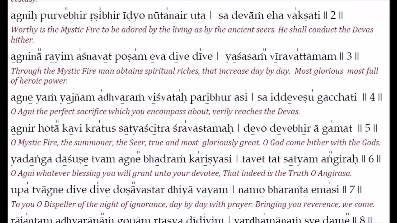 Agni Suktam Rig Veda ( STRICTLY NOT FOR LEARNING.WHATSAPP NUMBER IN ...