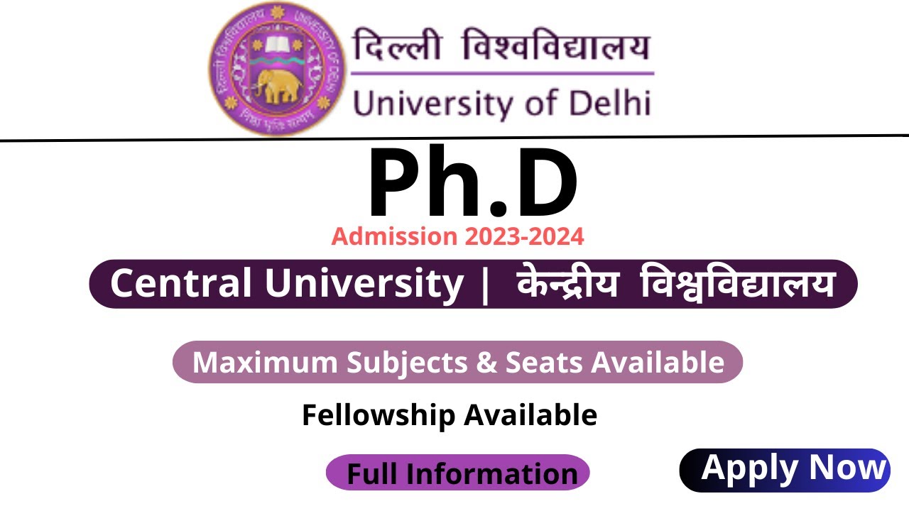 phd application form 2023 delhi university
