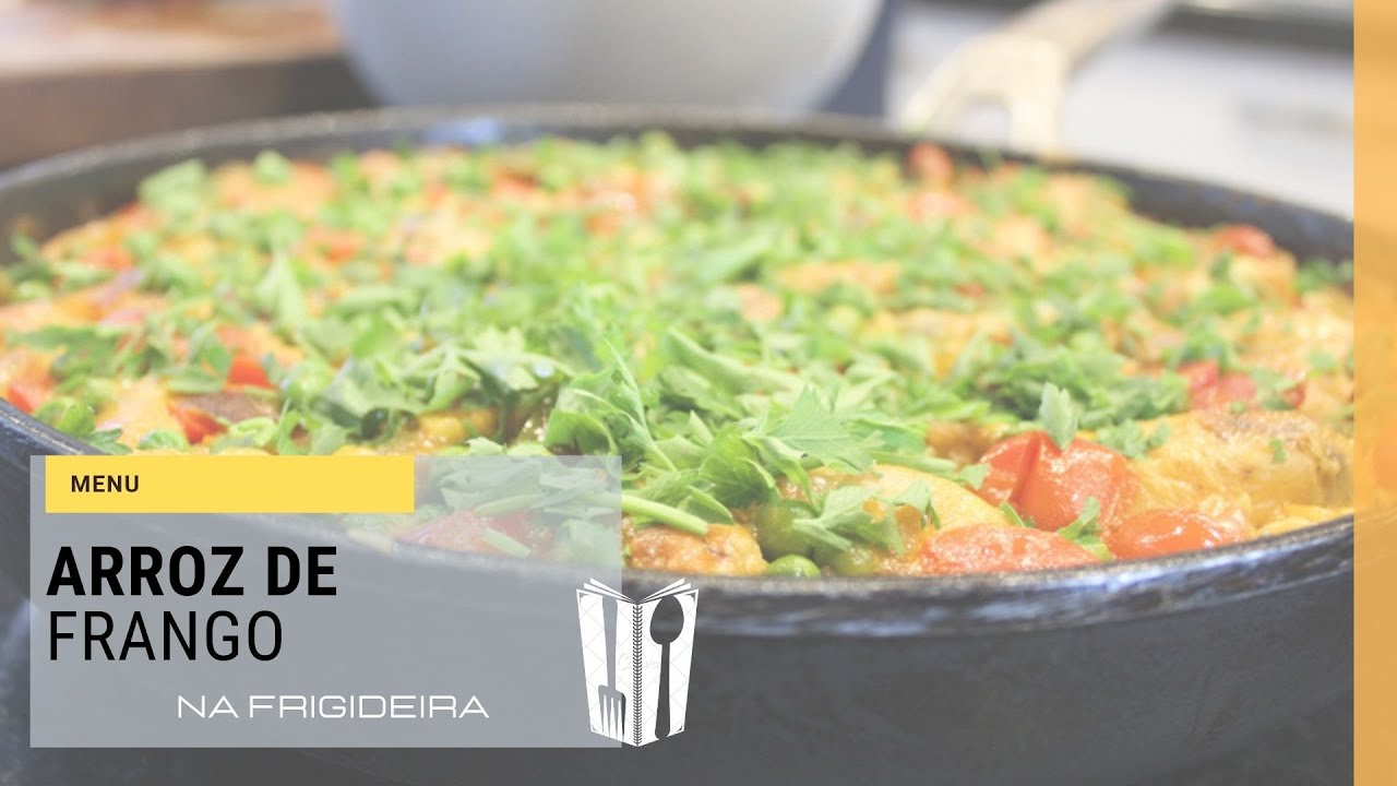 Arroz de frango na frigideira