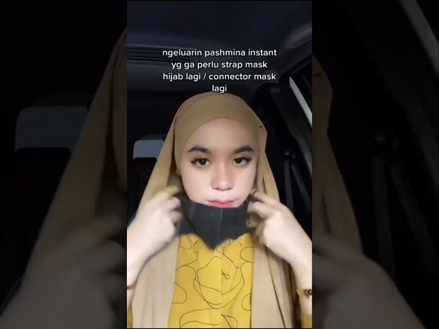 Tutorial hijab pashmina pakai masker (masker friendly) Link toko ada di komen class=