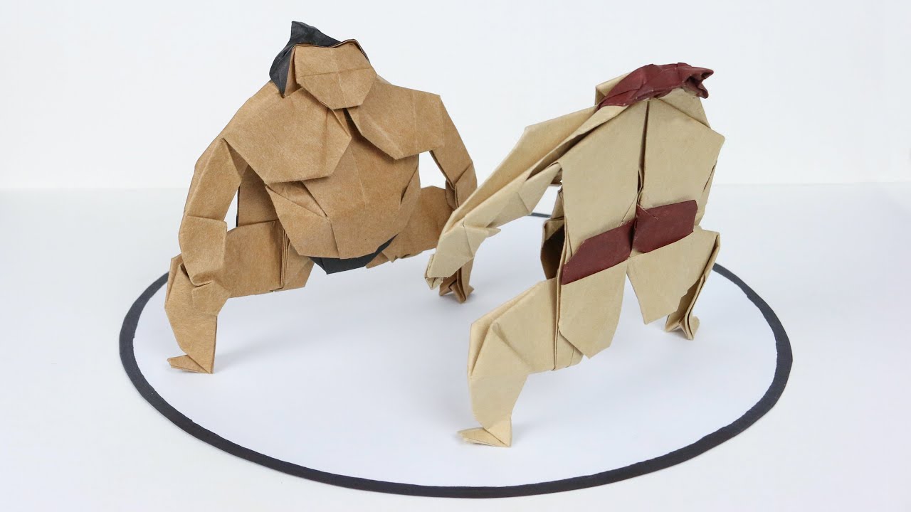 Origami Sumo Wrestler Timelapse and Stop Motion (Yoo Tae Yong)