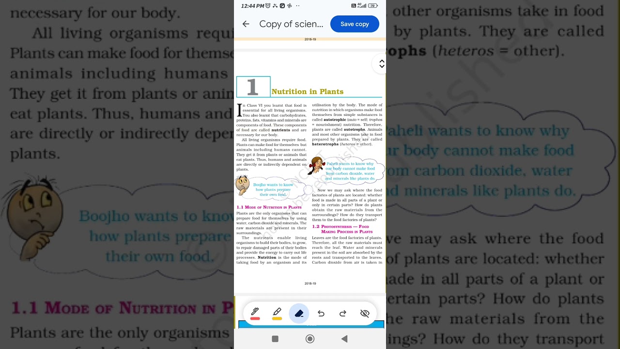 NCERT  science for class chapter 1 :nutrition in plants:  P |