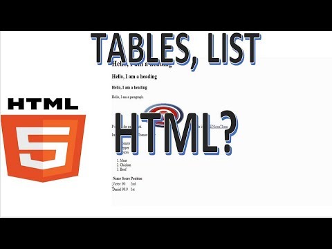 HTML Tutorial - (Paragraph, Table, List)