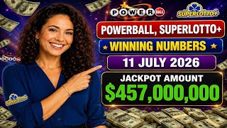 Today Powerball, Superlotto Plus Lottery Winning Numbers Saturday Night Drawing 11 July 2026 screenshot 1