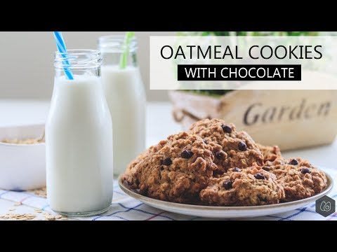 Chewy oatmeal cookies with dark chocolate chips recipe