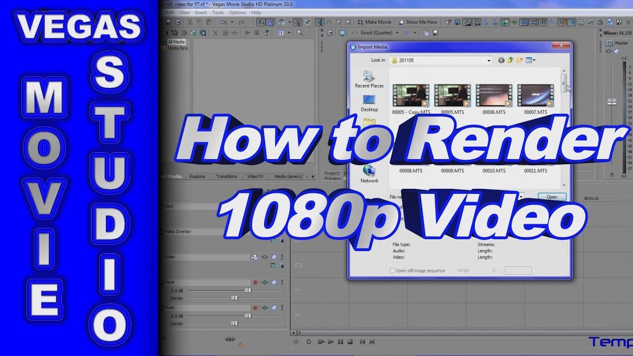how to render 1080p video using sony vegas movie studio hd platinum what is pixel format in sony vegas
