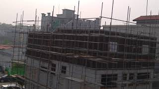 [Building Day 43, Part 4] lifting up wooden panel moulds 20180501 092844