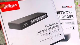 Dahua NVR 4208 and PoE Swich unboxing IP CCTV camera