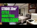 Tour pela reforma de um Studio de 30m2 com estilo industrial - Final -Arquiteto Glaucio