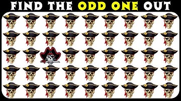 Find the Odd One Out in 15 Seconds [Easy, Medium, Hard Levels] Pirates Emoji Quiz!🐱‍👤🤔💥