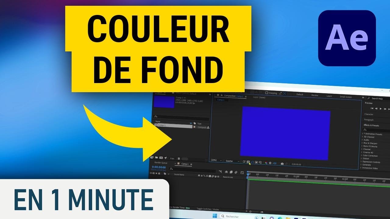 Changer la couleur de fond d'une composition sur After Effects - YouTube