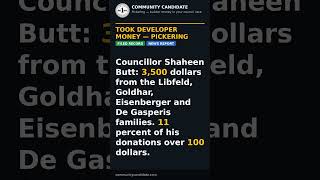 Pickering — builder money in your council race | Community Candidate 2026