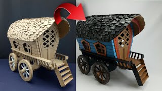 اجمل واروع طريقة لصنع عربة قديمة من الكرتون