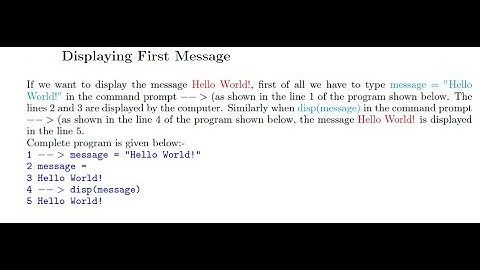 Basic SCILAB Displaying First Message