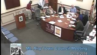 Mt  Airy Town Council Meeting 2 18 14