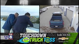 Fox 8 News | Gabe Spiegel LANDS the Touchdown Truck Toss (Full Segment)