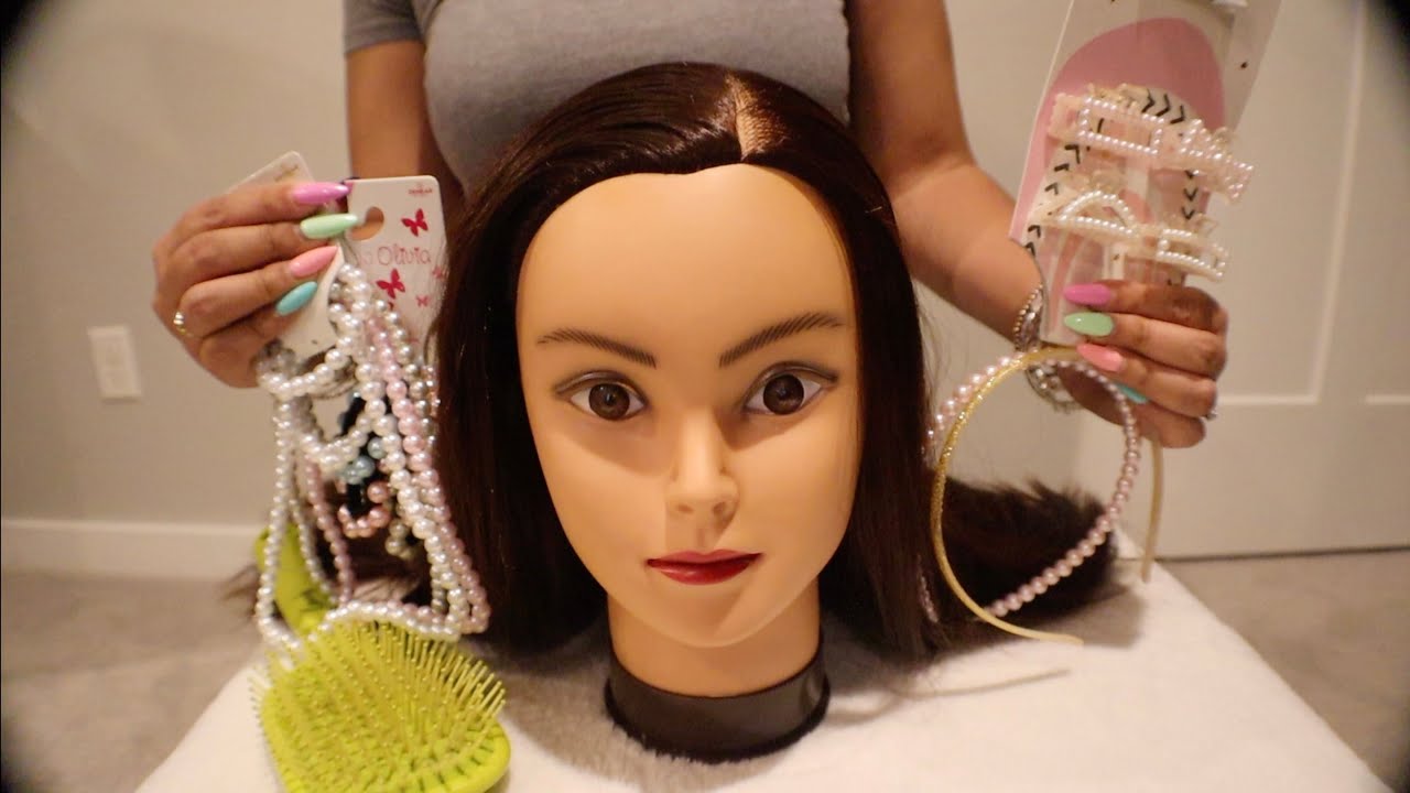 ASMR Relaxing Hair Styling & Accessorizing / Hair Brushing, Nail, Soft Spoken & Bracelet Sounds💆🏻‍♀️