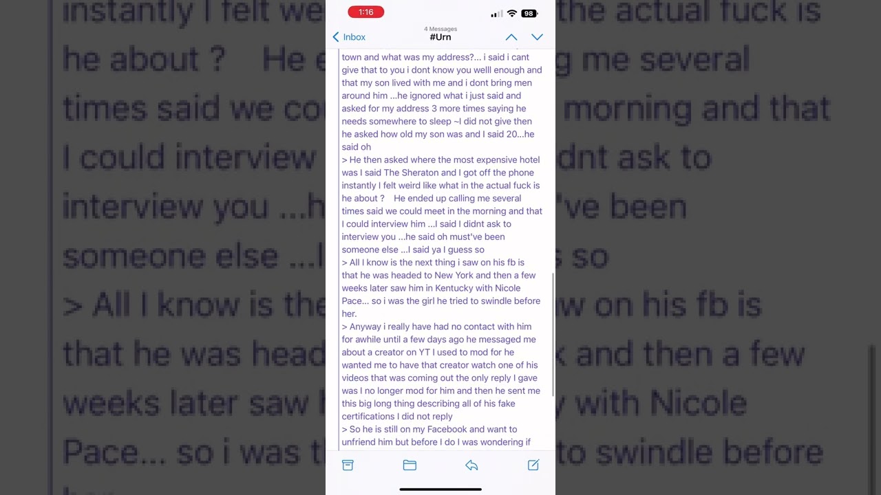 One of the first females to contact The Stand about 