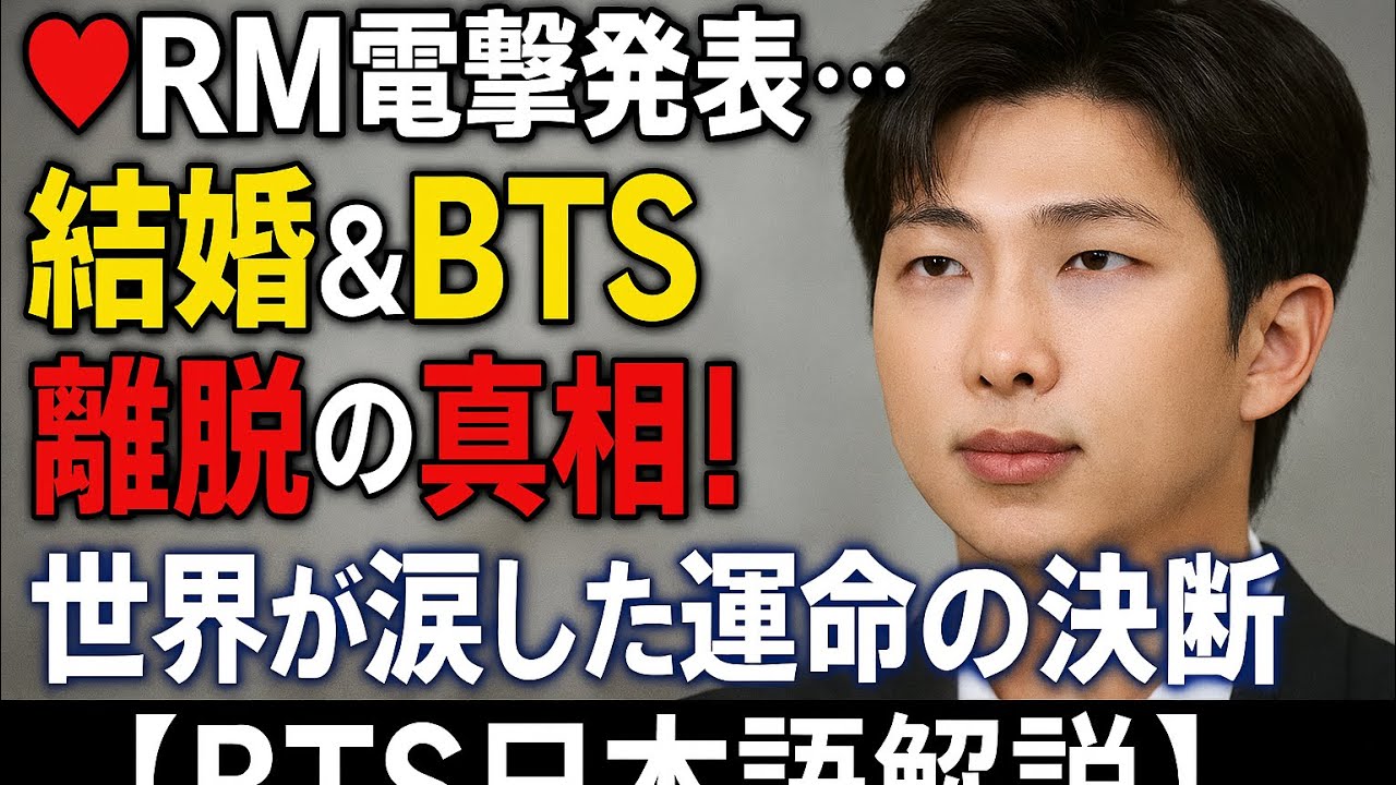 🎤💜 BTSリーダーRM、結婚観を語る「結婚は選択肢」2026年完全体カムバックへ全力投球