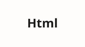 How to pronounce Html