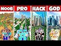 Minecraft: FAMILY MODERN CITY BUILD CHALLENGE - NOOB vs PRO vs HACKER vs GOD in Minecraft