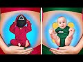 I am Pregnant with Squid Game Baby - Cool Pregnancy Hacks|RICH VS BROKE Pregnant by La La Life Emoji