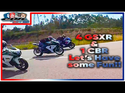 When 4 GSX-R and 1 CBR meet... Highway time!!