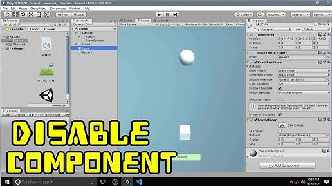 How to disable component in unity using c# script
