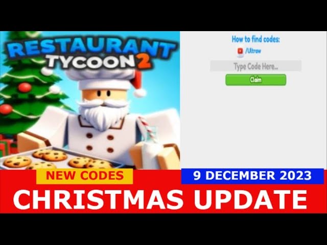 Restaurant Tycoon 2 codes December 2023