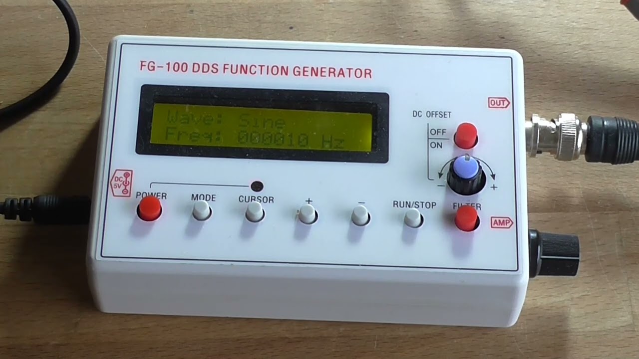 Тест частотной характеристики функционального генератора FG-100