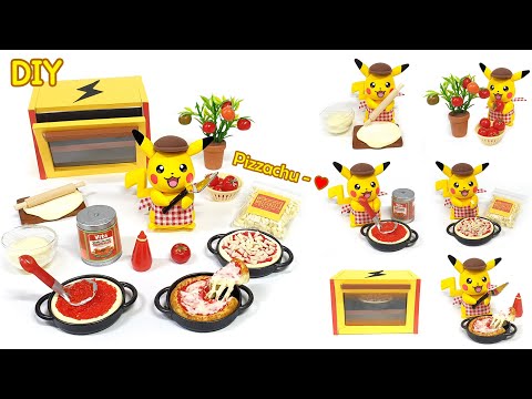 DIY How to make Clay miniature Pikachu Pizza set ｜Realistic Food Set with clay｜Pikachu&amp;amp;Pizza rement
