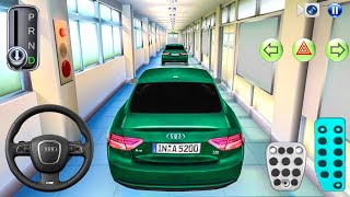 New Green Sedan Car Audi A5 in School Building - 3D Driving Class - Simulator Android Game Gameplay screenshot 5