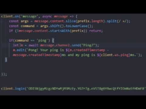 Ping command that gets ping of you and bot *discord.js* (2021)