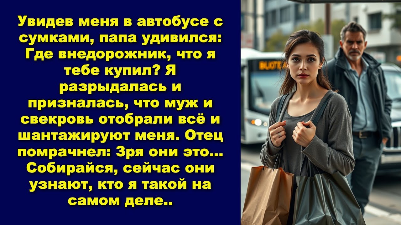 Увидев меня в автобусе с сумками, папа удивился: Где внедорожник, что я тебе купил? Я разрыдалась