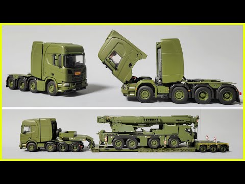 WSI 1/50 スカニア 8x4 Lowloader 3ac 軍用Ver. 1/50 WSI SCANIA R HIGHLINE CR20H 8X4 LOW LOADER PENDEL X FORSVARET