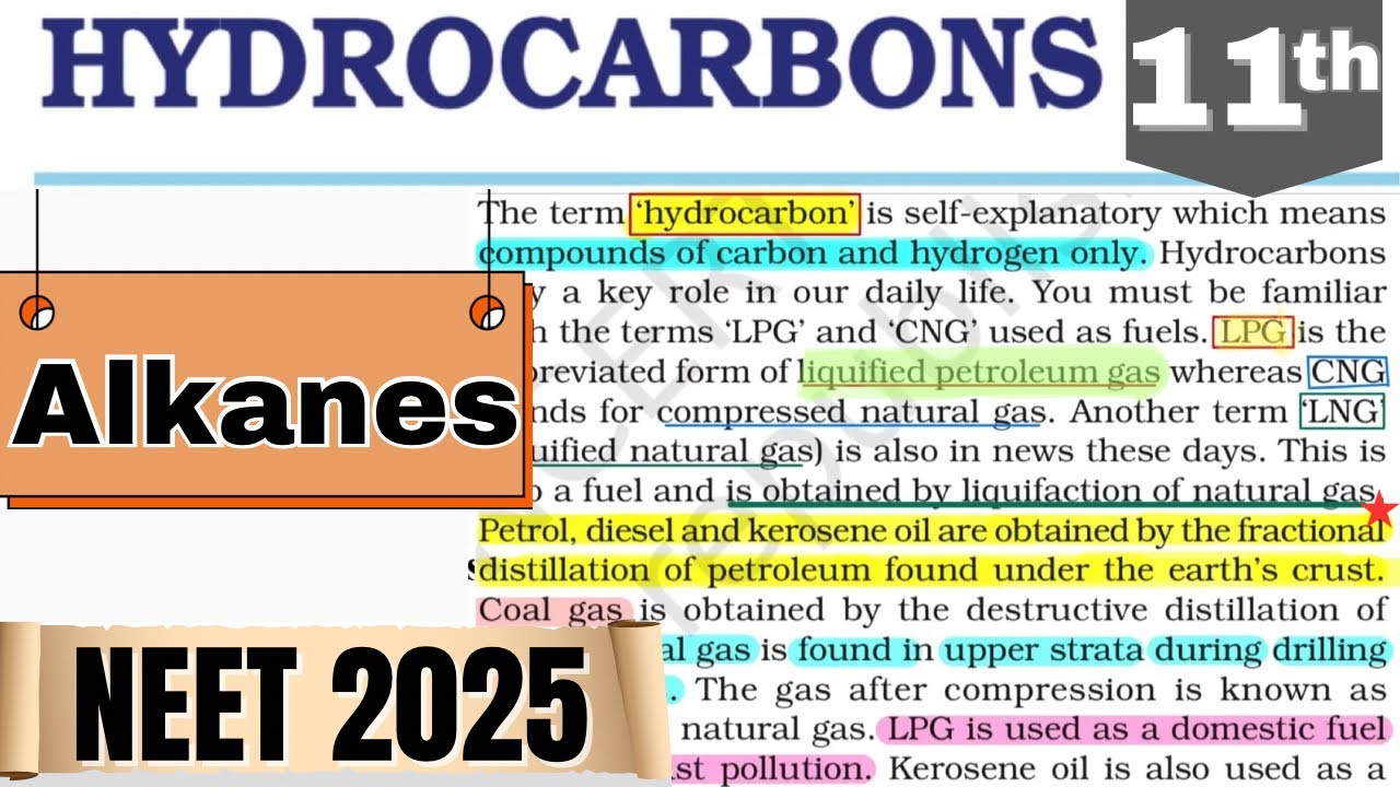 Alkanes | Hydrocarbons NCERT Line by Line Explanation | NCERT HIGHLIGHTS 