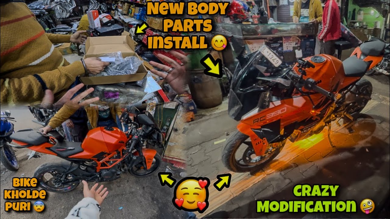 Crazy Modification In My Ktm Rc 390 🤪 New Body Parts Install 😘