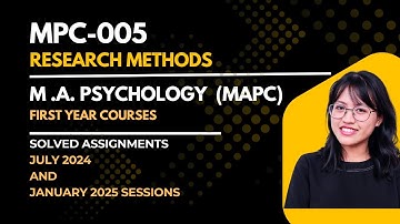 MPC-005 । RESEARCH METHODS ।  M.A. PSYCHOLOGY (MAPC) । Solved Assignment 2024-2025. #ignou