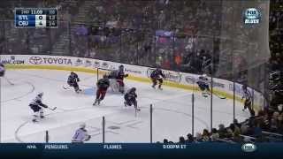 Corey Tropp deflected goal 4-0 St. Louis Blues vs Columbus Blue Jackets Feb 6 2015 NHL
