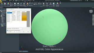 Basic info for cSys Add RAL Color Appearance