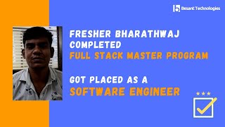 Besant Technologies Electronic City Reviews | Bharthwaj Got Placed in Systech | Full Stack Course