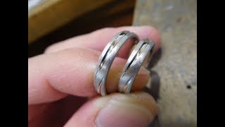 手作り結婚指輪 プラチナ鍛造【キレのある極太ライン】甲丸リング 幅3.5mm