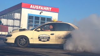 Opel Omega V6 Drift Massive Burnout & Donuts Sound