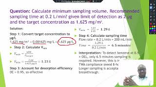 Minimum sampling Time for a Sorbent tube