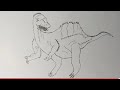 How to Draw Dinosaur Concavenator Using black pen.. easy step by step ( 720 X 720 )